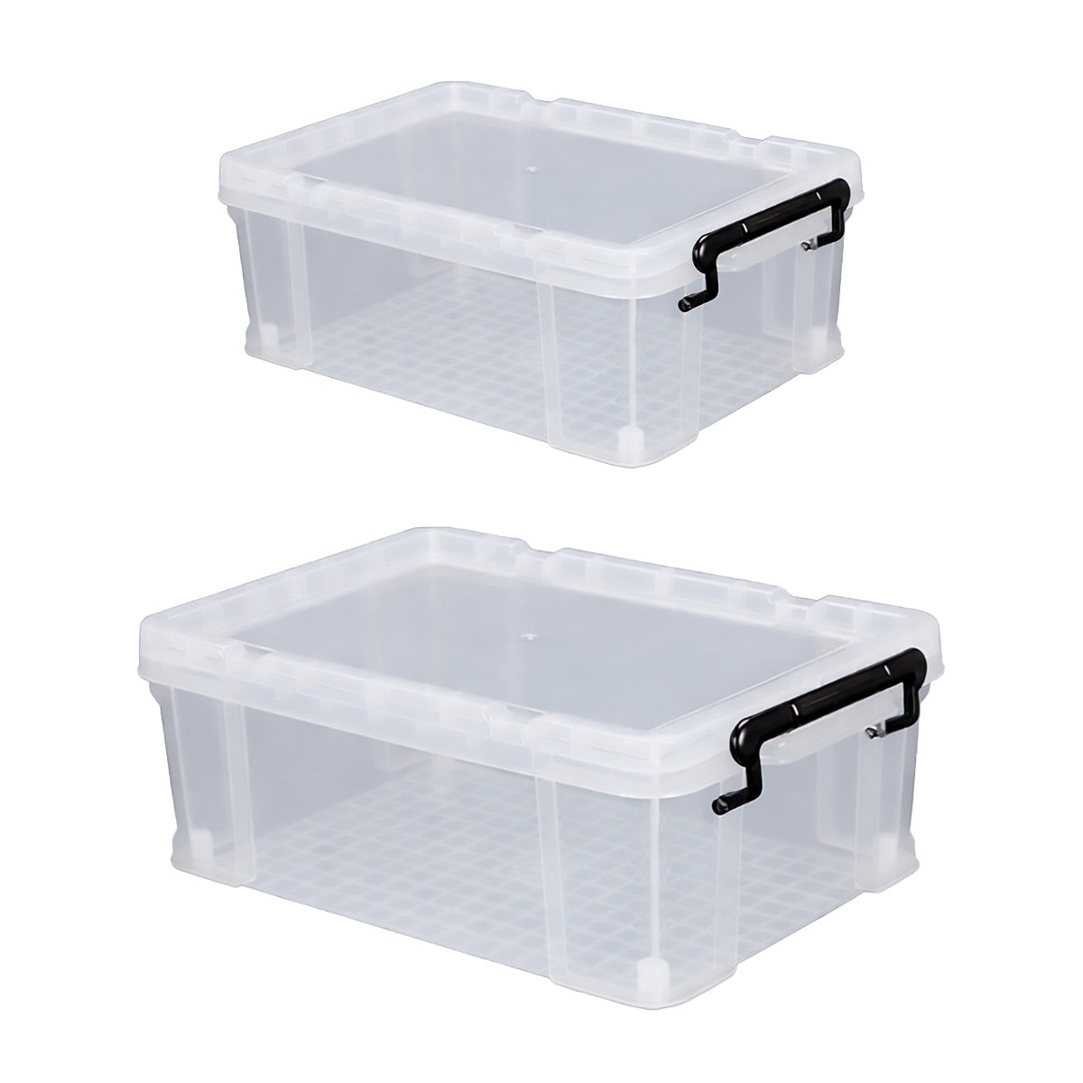 25L Clear Storage Box with Black Latches Handle