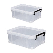 25L Clear Storage Box with Black Latches Handle