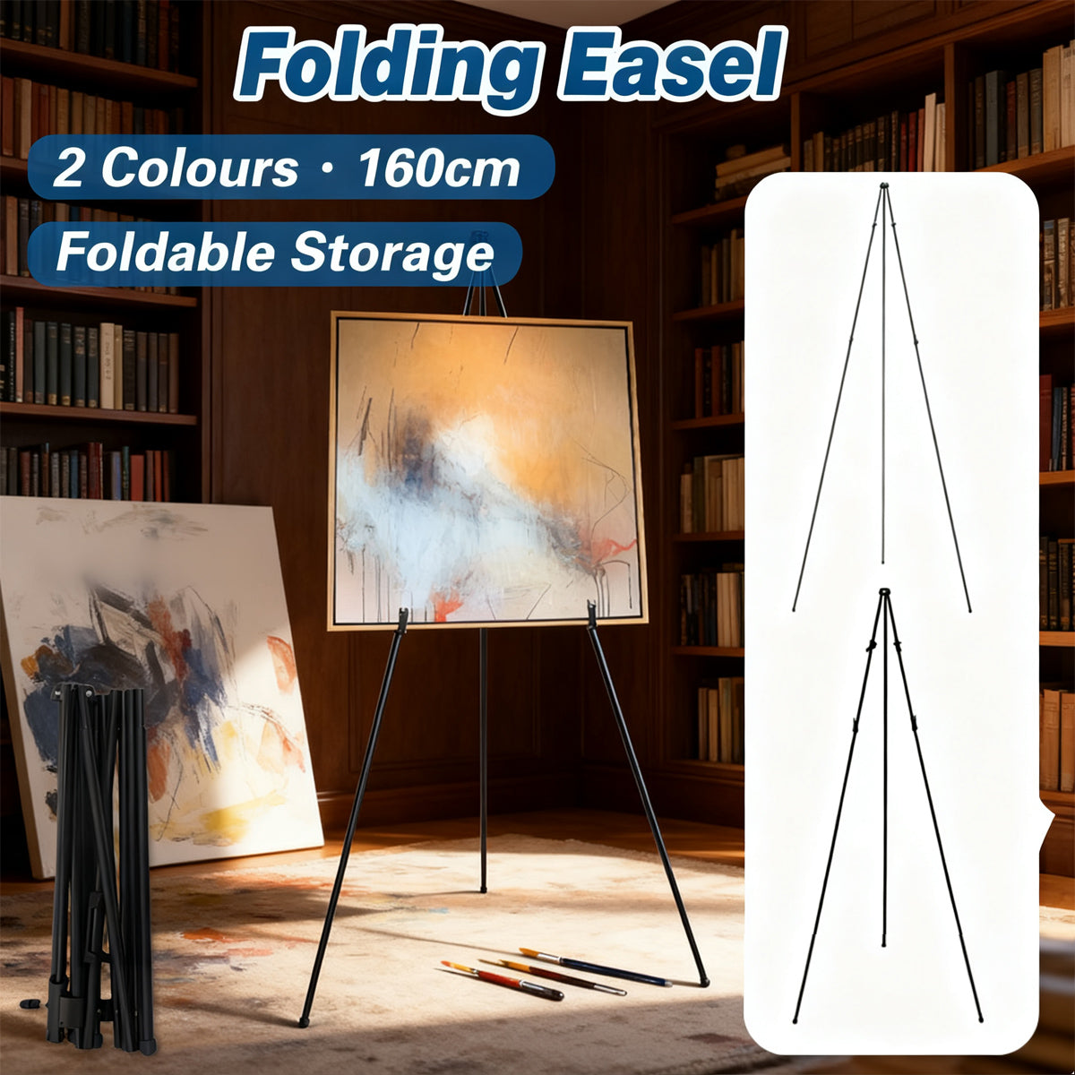 Adjustable Folding Metal Tripod Easel High Stability Stand