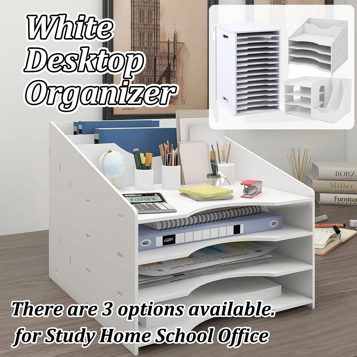Desktop File Organizer Rack A4 Multi-Tier Storage