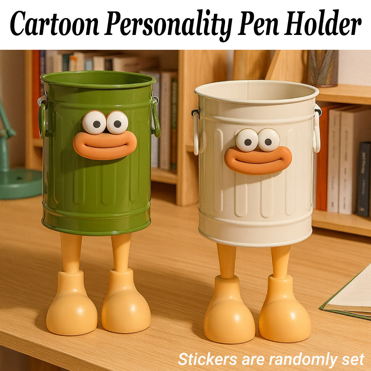 Cartoon Metal Pen Holder with Side Handles