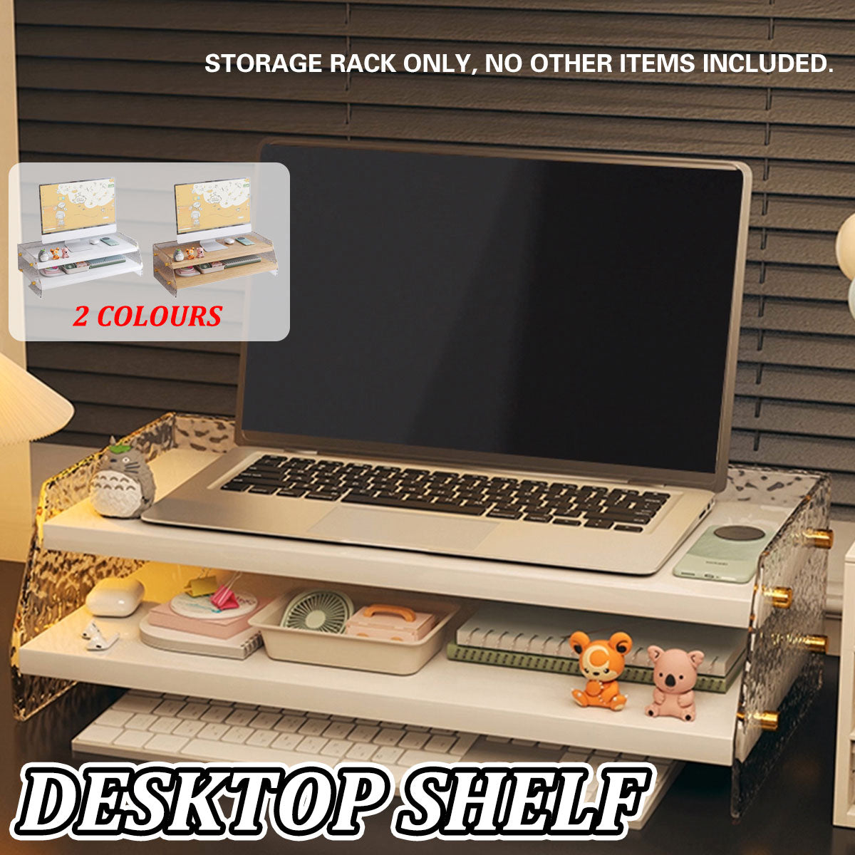 Acrylic Double-Layer Desktop Organiser for Monitor