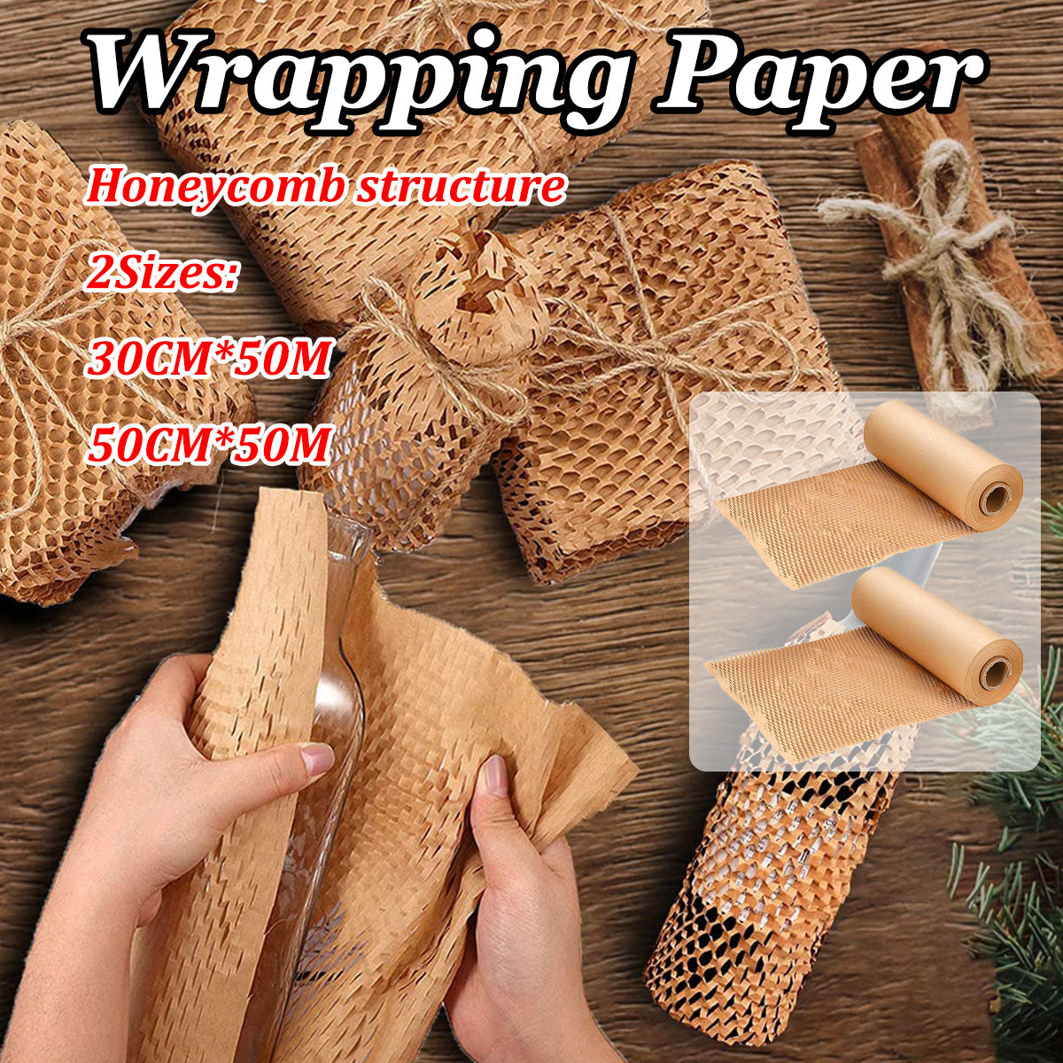 Honeycomb Kraft Paper Wrap Roll Eco-Friendly