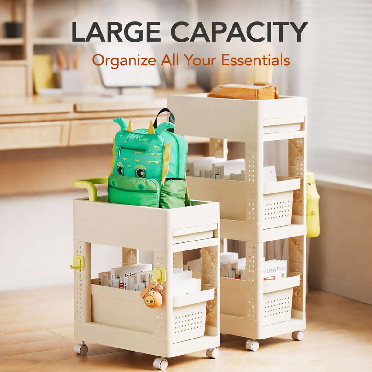 Multi Function Rolling Storage Cart 2-4 Tier