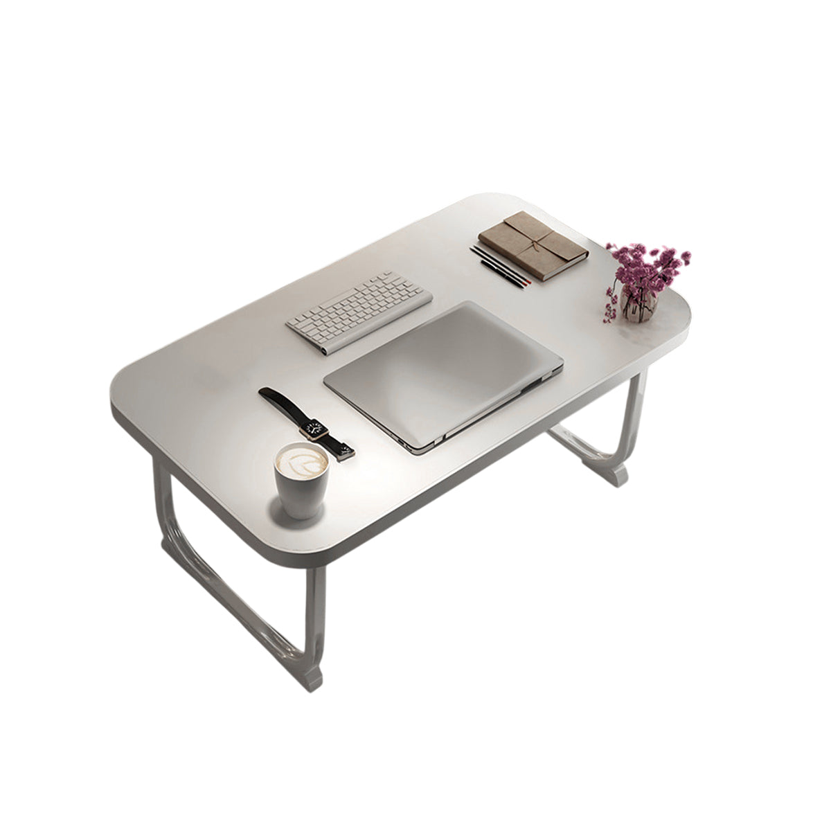 Folding Bed Desk with Retractable Legs for Study and Dorm Use