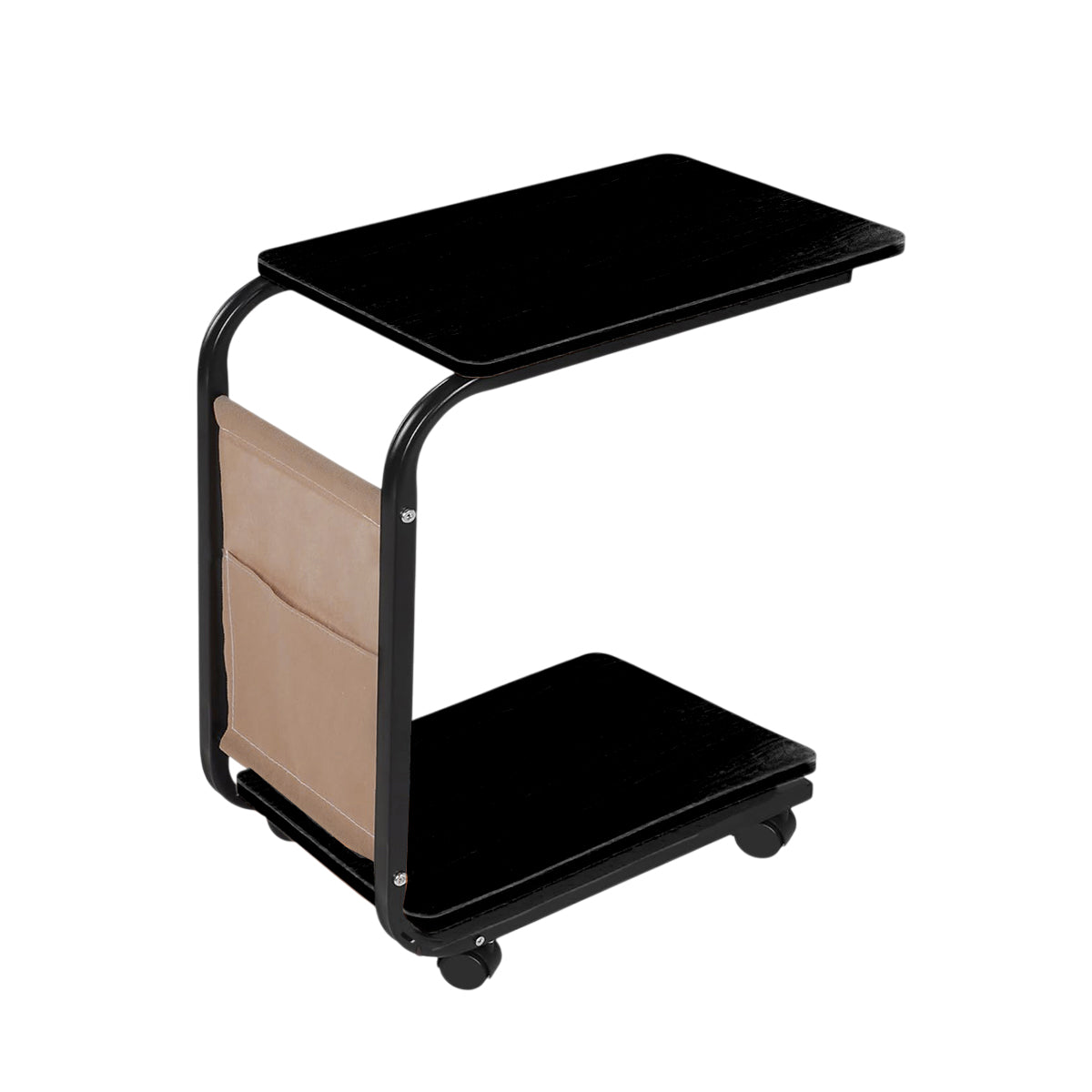 Movable Side Table with Wheels for Sofa Bedroom Living Room