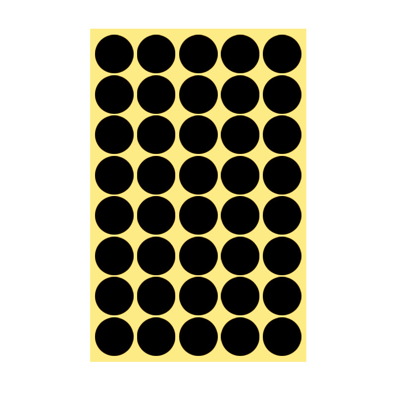 25mm Round Sticker Dots Adhesive Labels 1/5/15 Sheets