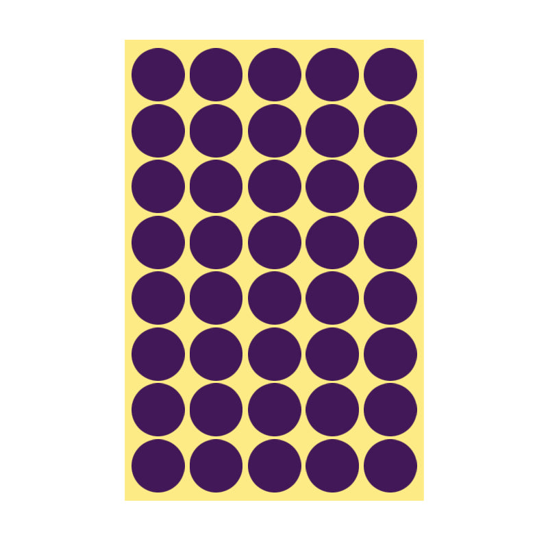 25mm Round Sticker Dots Adhesive Labels 1/5/15 Sheets