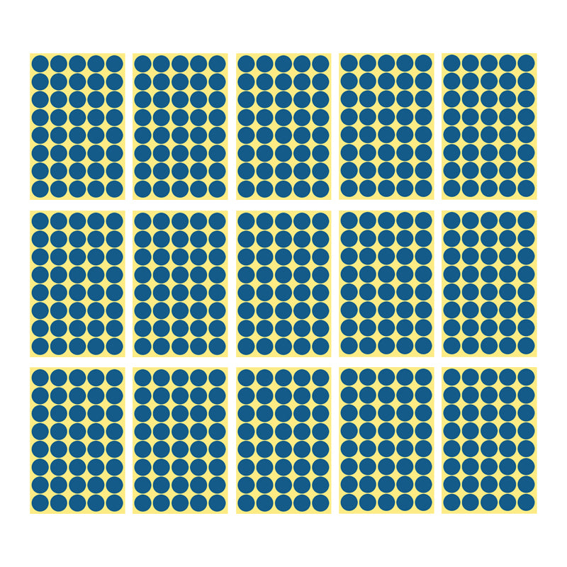 25mm Round Sticker Dots Adhesive Labels 1/5/15 Sheets