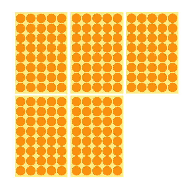 25mm Round Sticker Dots Adhesive Labels 1/5/15 Sheets