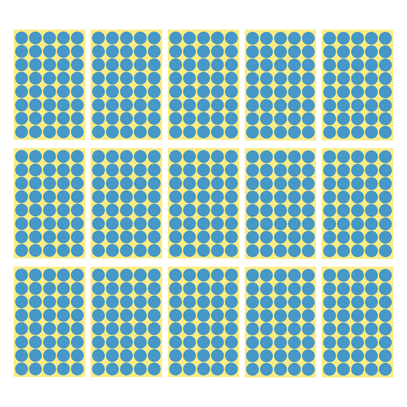 25mm Round Sticker Dots Adhesive Labels 1/5/15 Sheets