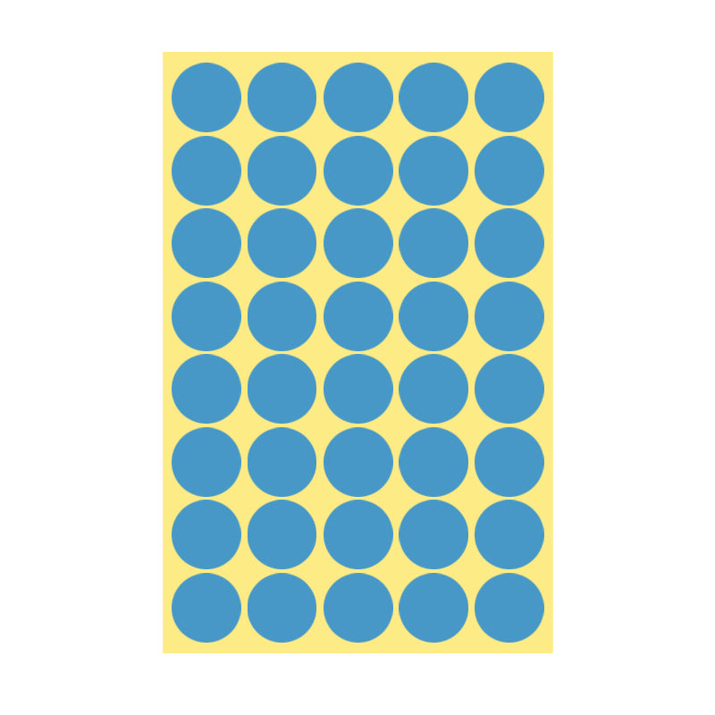 25mm Round Sticker Dots Adhesive Labels 1/5/15 Sheets