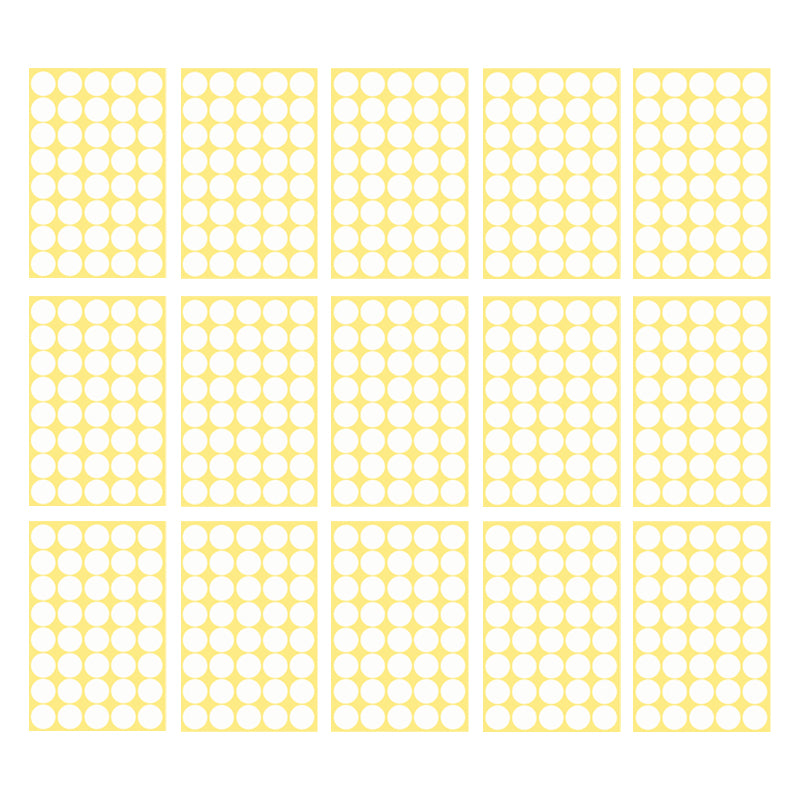 25mm Round Sticker Dots Adhesive Labels 1/5/15 Sheets