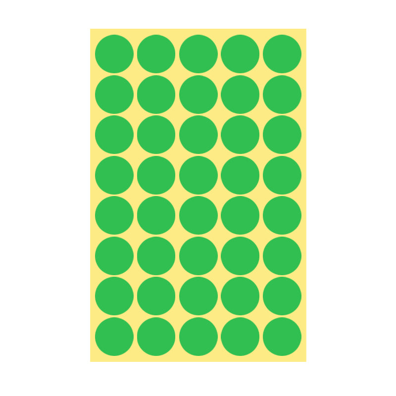 25mm Round Sticker Dots Adhesive Labels 1/5/15 Sheets