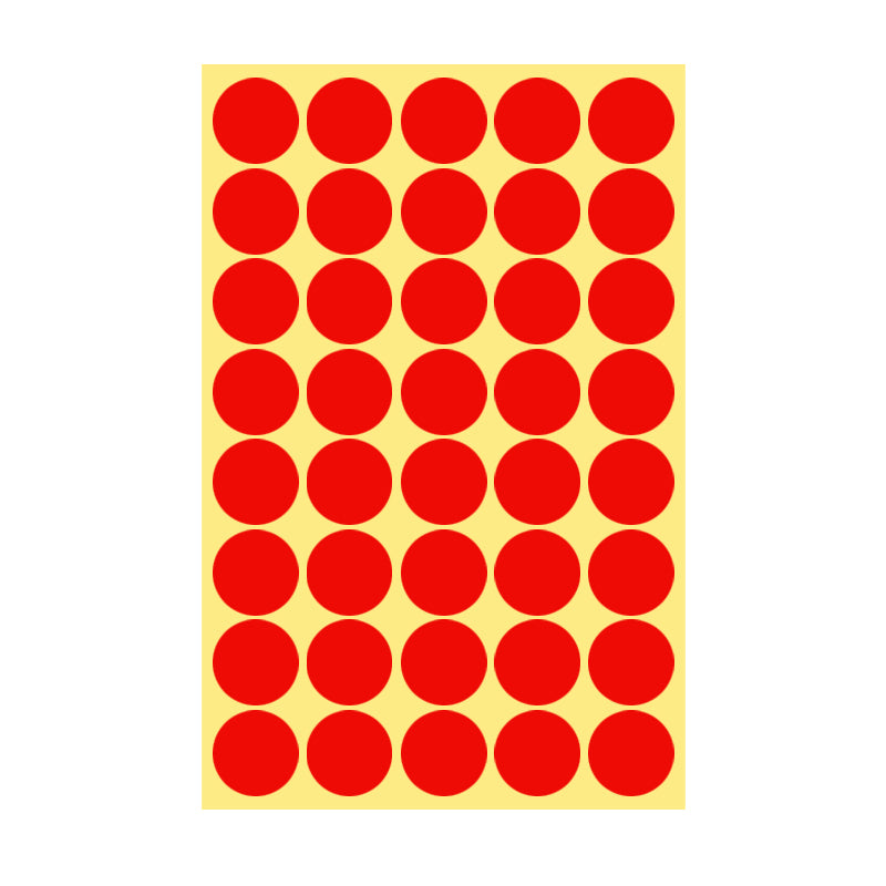 25mm Round Sticker Dots Adhesive Labels 1/5/15 Sheets