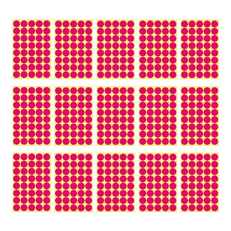 25mm Round Sticker Dots Adhesive Labels 1/5/15 Sheets