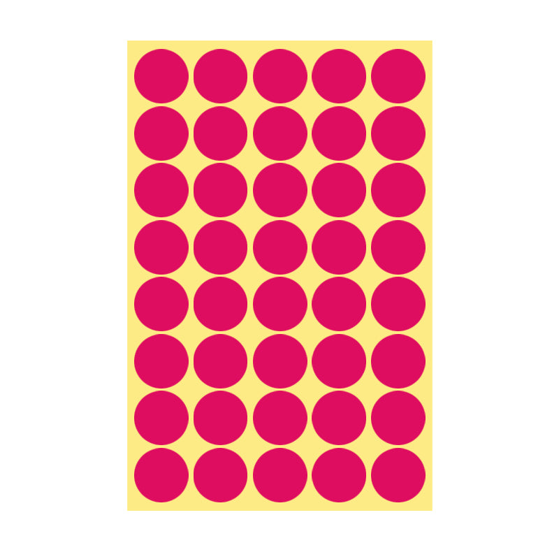 25mm Round Sticker Dots Adhesive Labels 1/5/15 Sheets