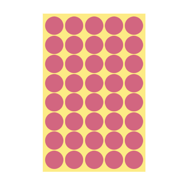 25mm Round Sticker Dots Adhesive Labels 1/5/15 Sheets