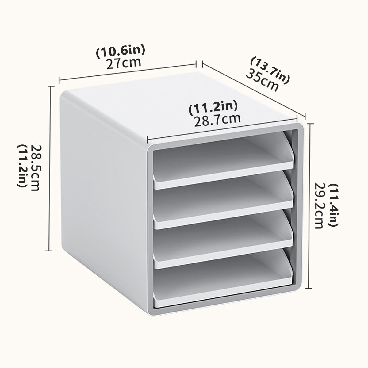 4-Tier A4 Drawer File Cabinet for Office Documents