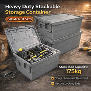Heavy Duty Stackable Storage Container 35kg Load