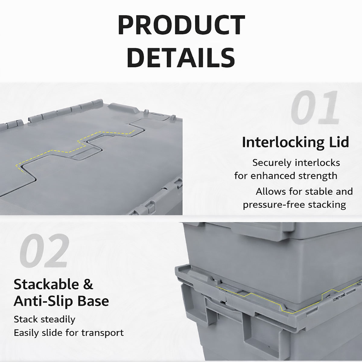 Heavy Duty Stackable Storage Container 35kg Load