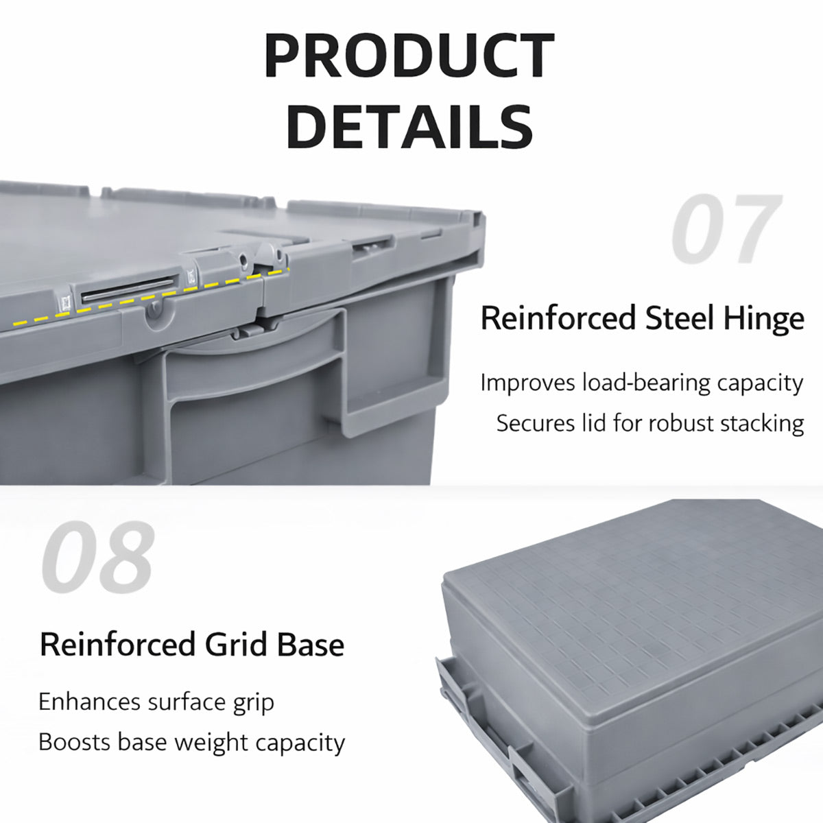Heavy Duty Stackable Storage Container 35kg Load