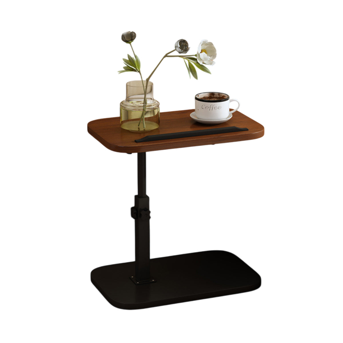 Adjustable Height Side Table Flip Top Guard Rail