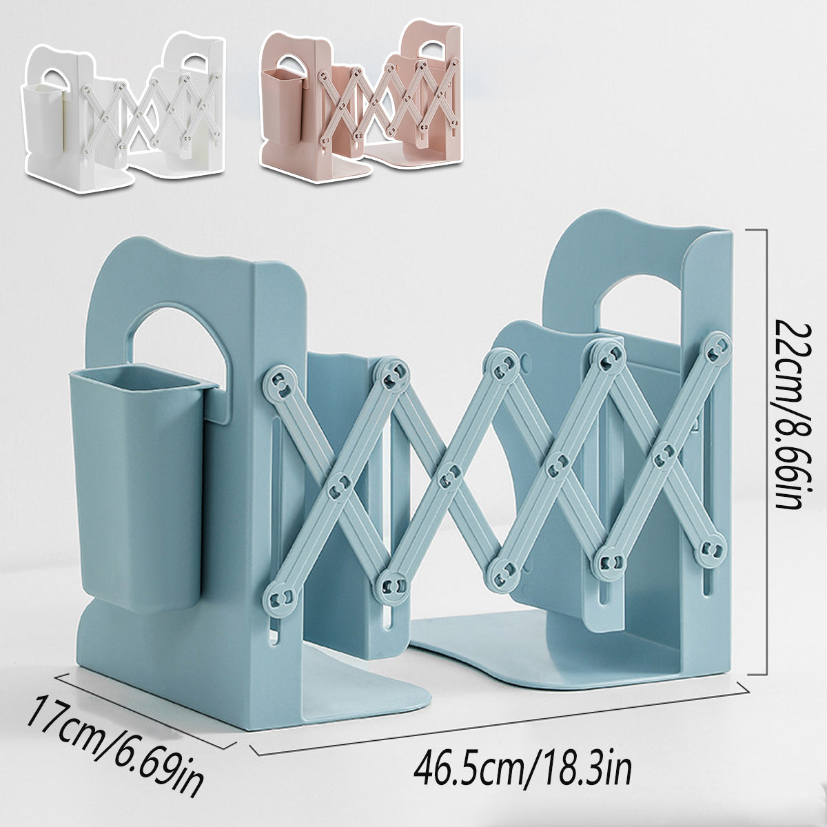 Retractable Book Stand Desk Organizer with Pen Holder