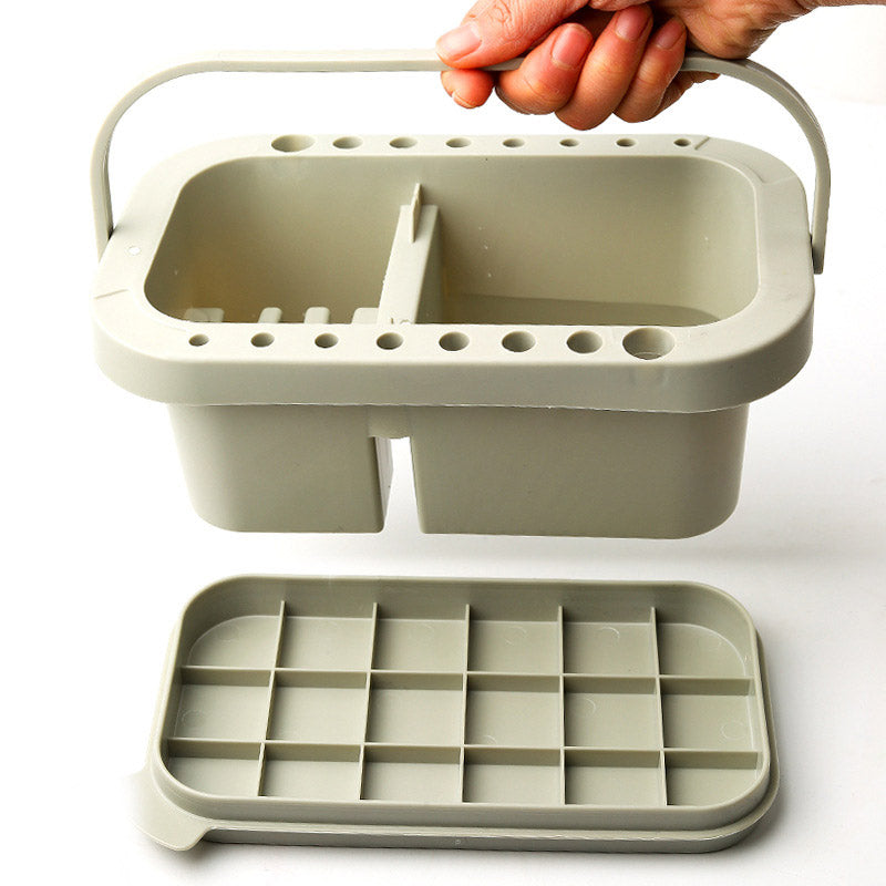 3-in-1 Pen Wash Bucket with Palette and 18 Compartments