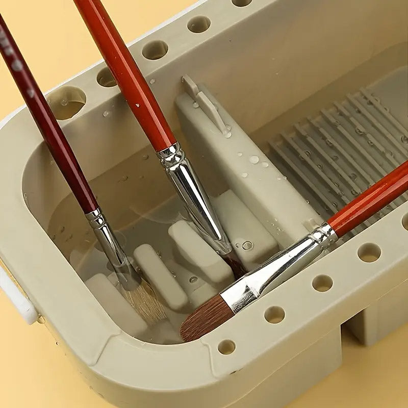 3-in-1 Pen Wash Bucket with Palette and 18 Compartments