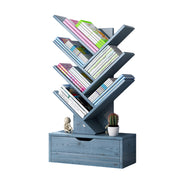 Multi Tier Wooden Bookshelf with Drawer for Home Office