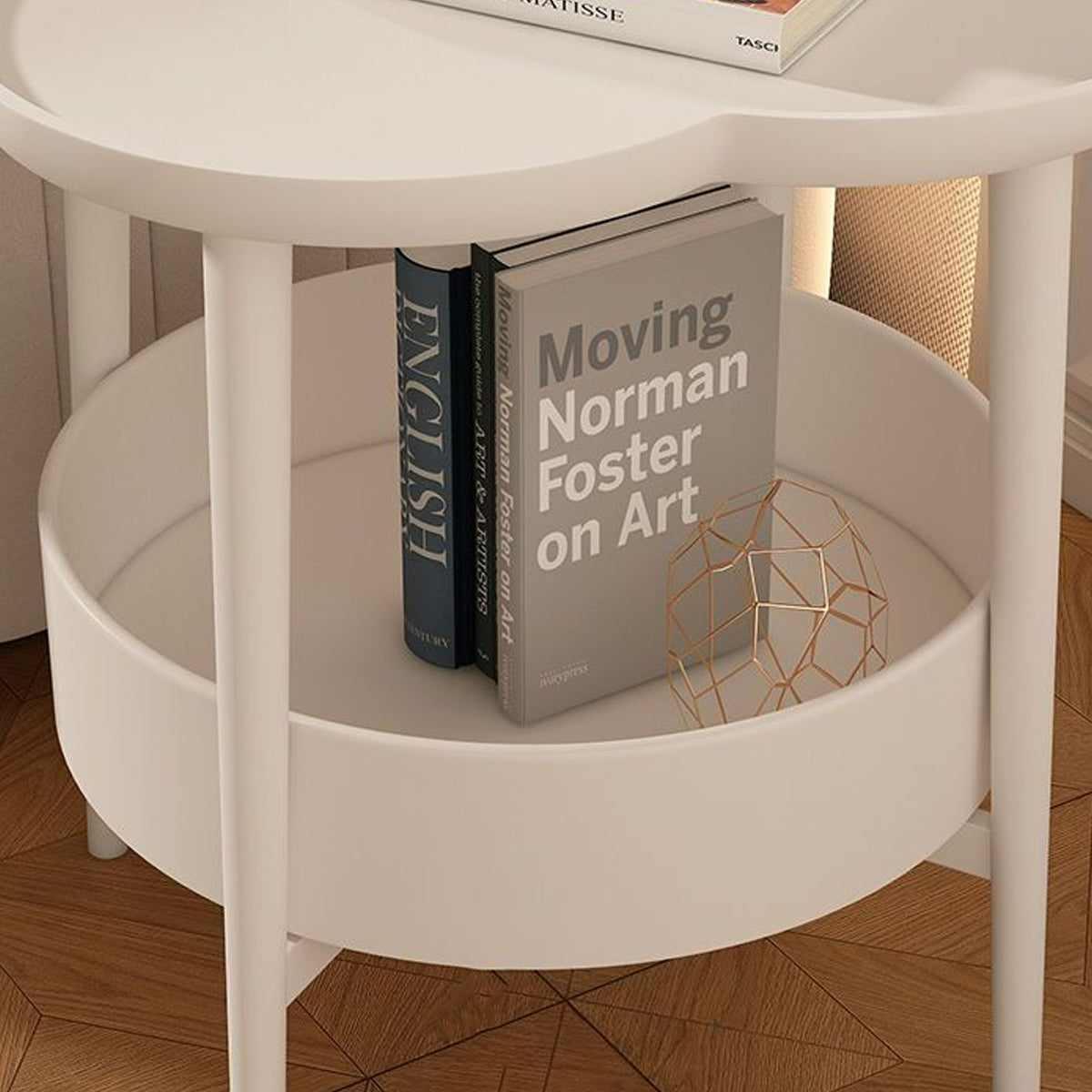 Double Layer Side Table Coffee Table with Clover Top for Break Room