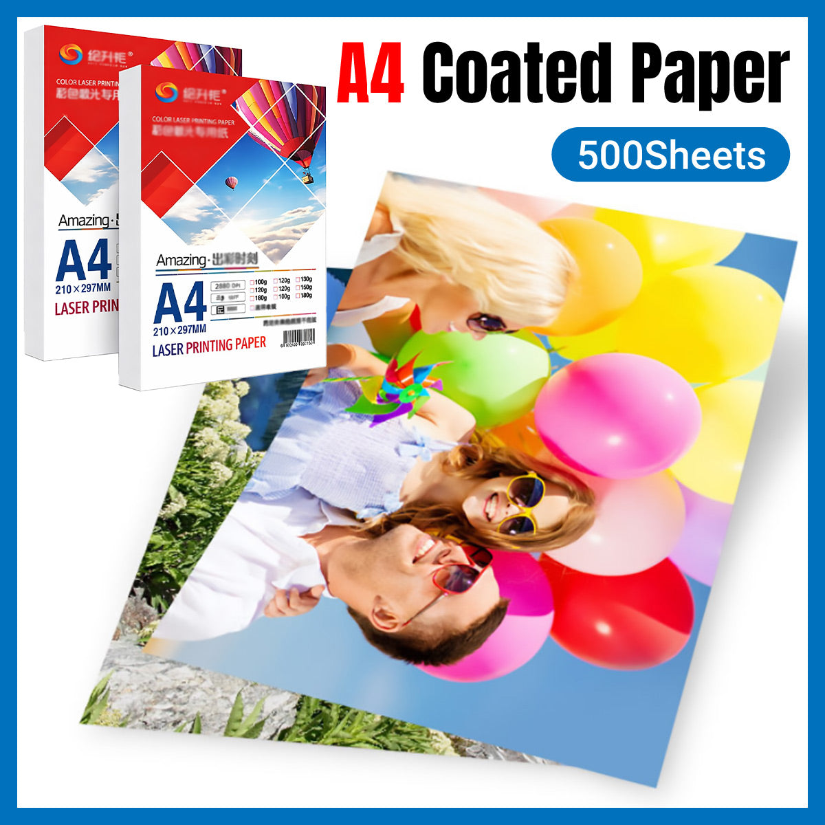 500 Sheets A4 High Gloss Laser Paper Colour Print