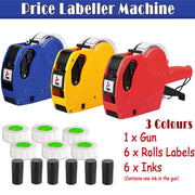 Price Tag Gun Labeller Kit with 6 Rolls Labels and Inks