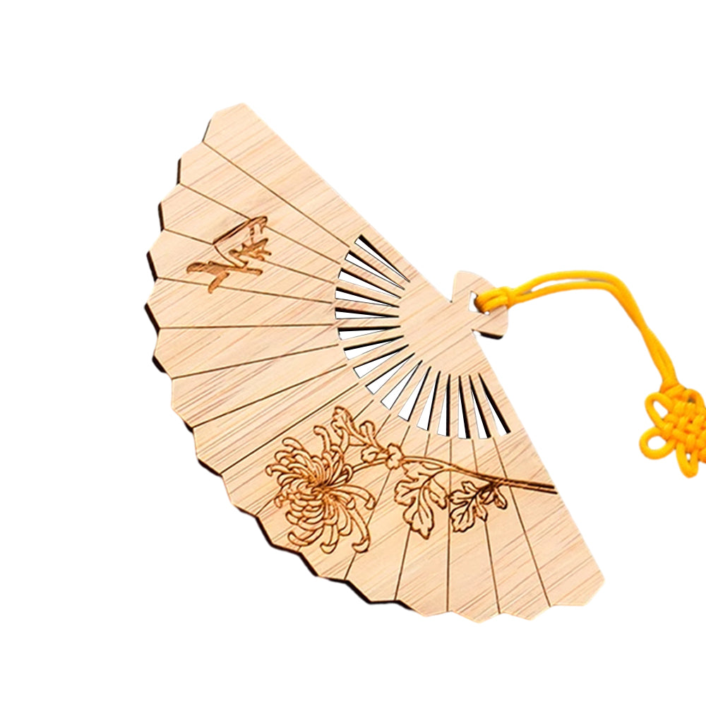 Bamboo Bookmark Chinese Style Instrument and Fan Shape