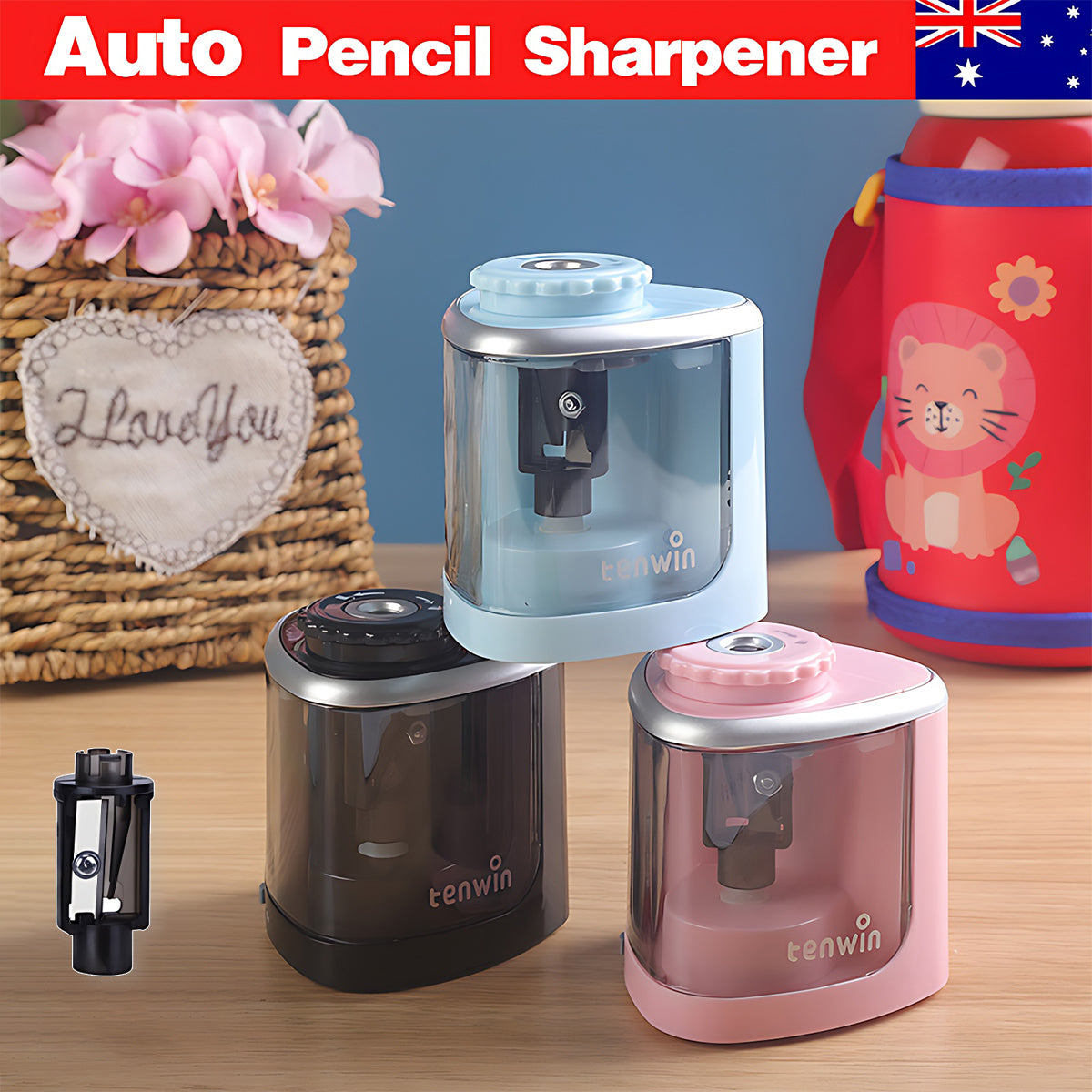 Electric Pencil Sharpener with 2 Blades Battery Powered Desktop