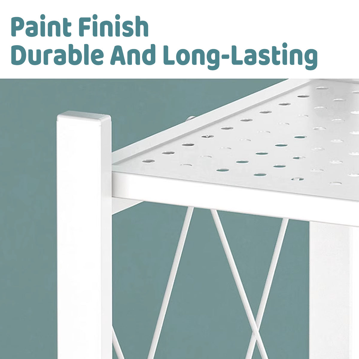 Metal Foldable Multi Layer Storage Rack with Rotating Wheels