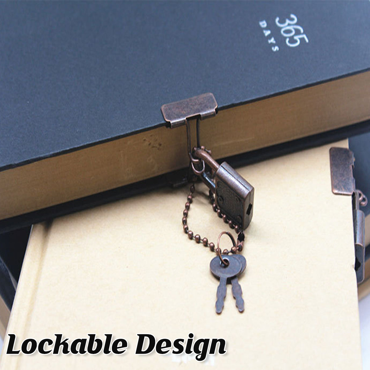 2 Pcs Kraft Paper Notebooks 365-Day Planner Cowhide Lock