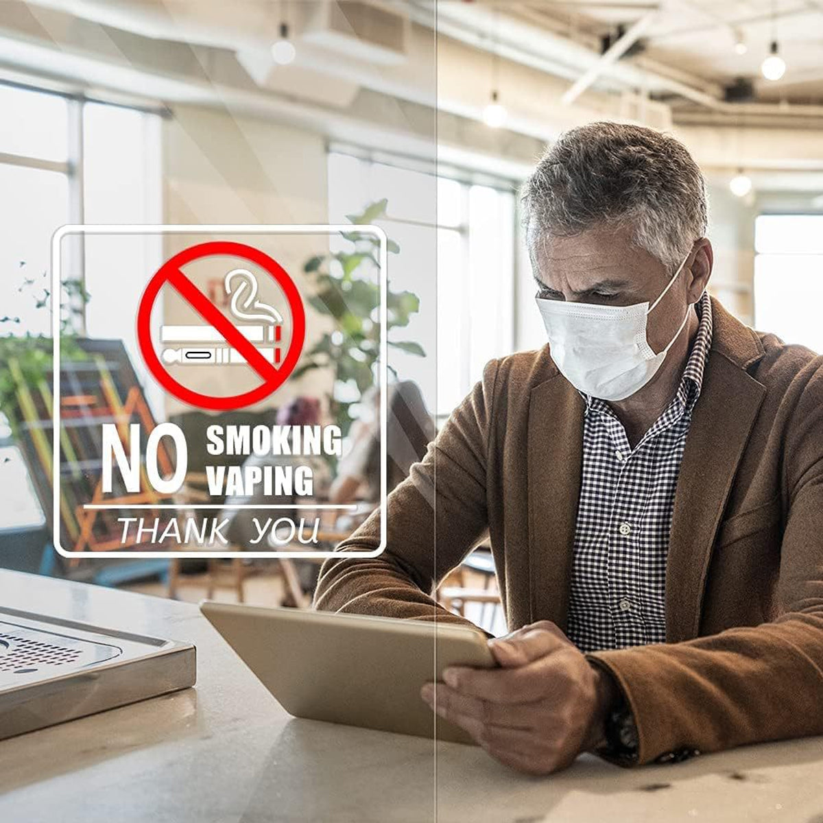 10 Pcs No Smoking Sign Sticker Waterproof Removable Label