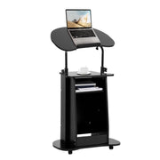 Mobile Adjustable Sofa Side Table with Tilting Desktop and Storage Layers