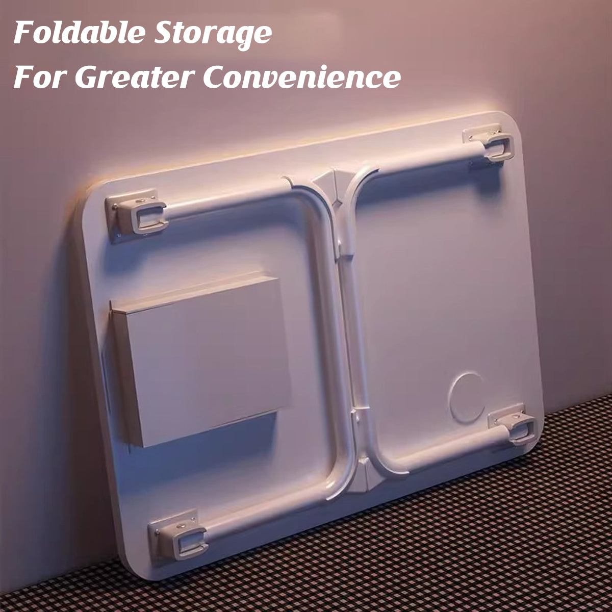 Folding Bed Desk Portable Floor Table with Drawer for Small Spaces
