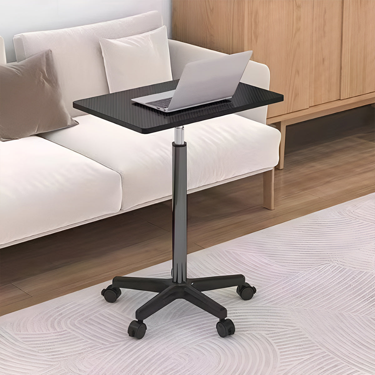 Mobile Height Adjustable Table with Wheels for Home Office Work