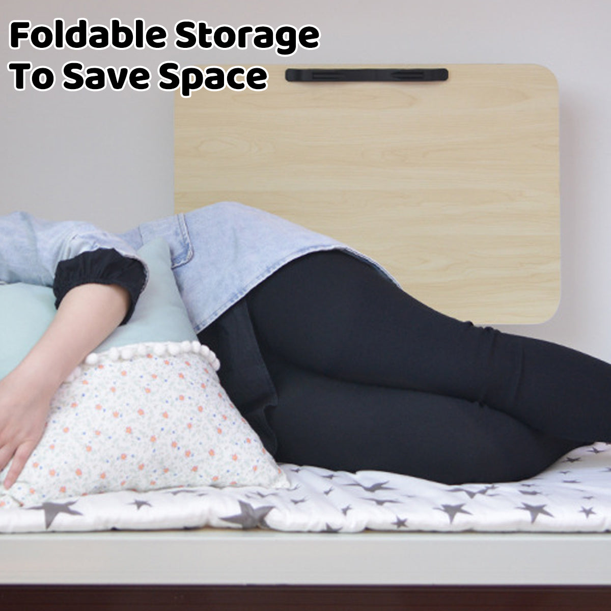 Adjustable Bedside Desk with Foldable Frame for Dorm and Bedroom