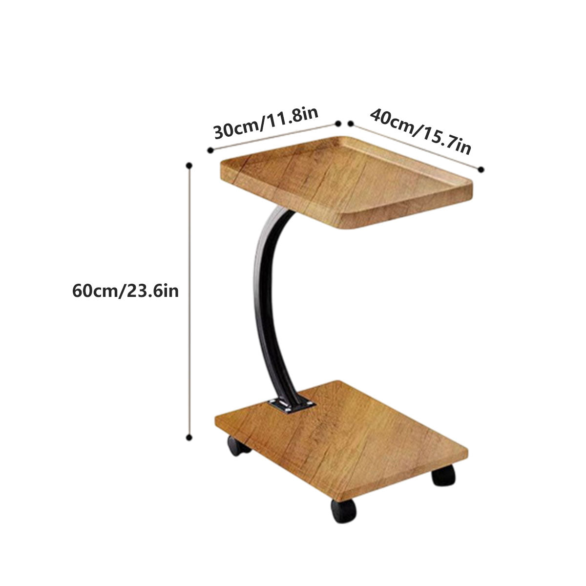 Movable Coffee Side Table Wooden Laptop Desk for Sofa Bedside