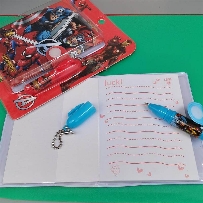 Mini Thin Notebook with Pen Cute Pattern Kid Stationery