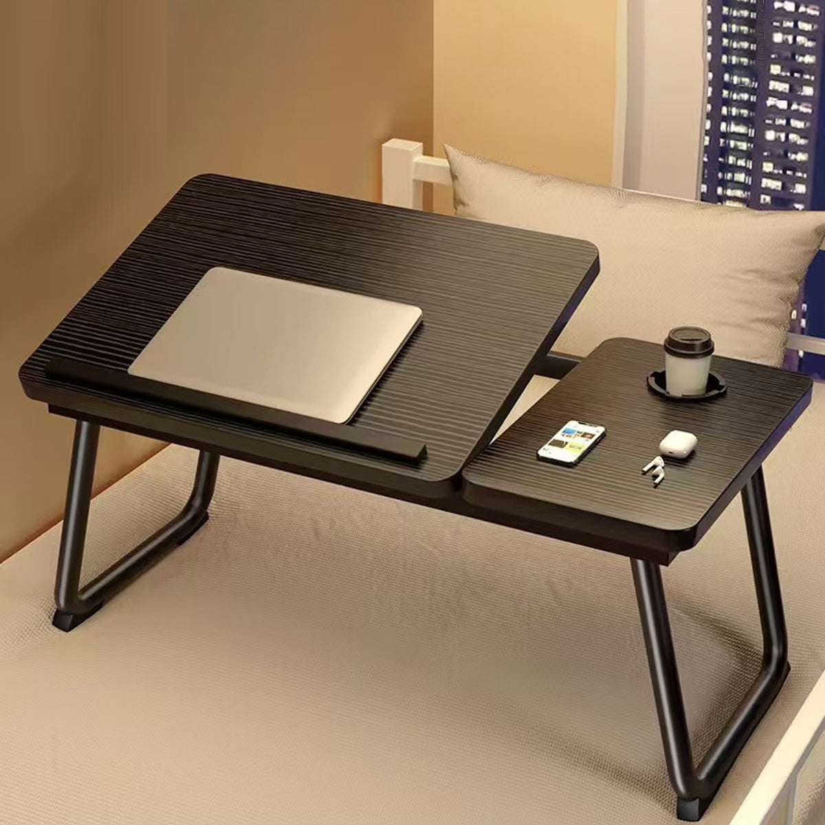 Bedside Table with Folding Tilting Desktop for Home Study
