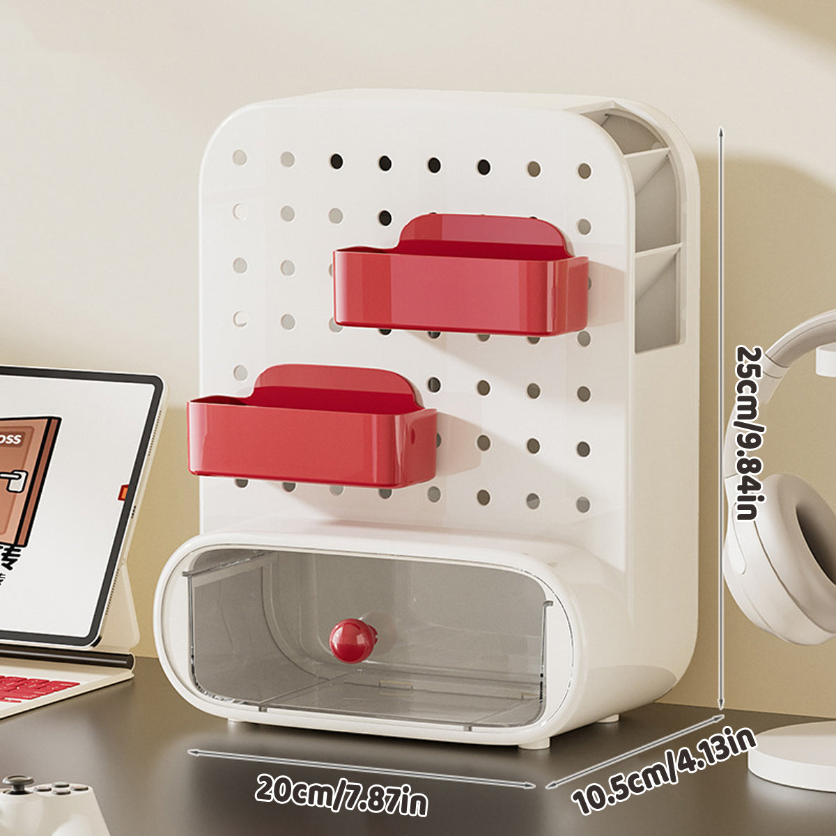 Drawer Pegboard Desktop Storage Box Space Saving Organizer