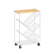 Mobile Wheeled Small Bookshelf Floor Storage Rack