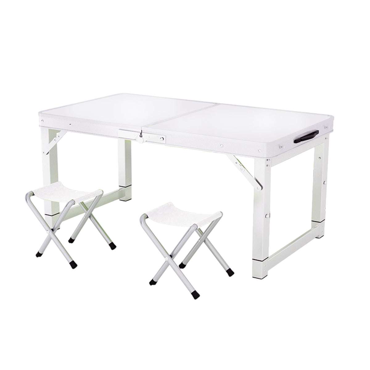 Folding Aluminium Picnic Table Set with 2 Stools