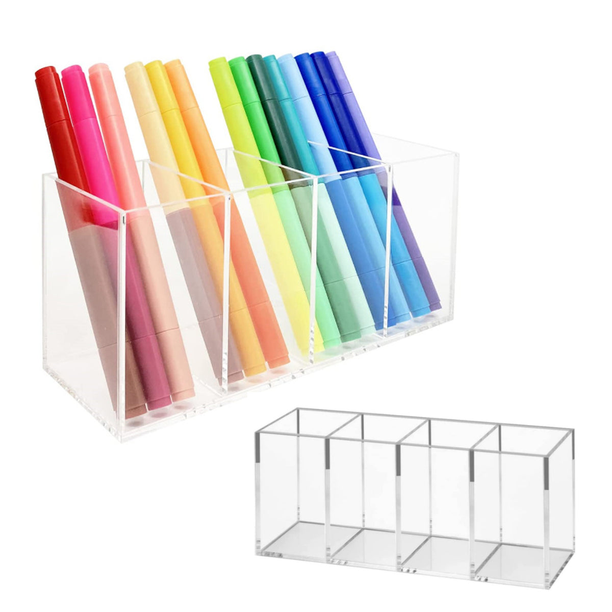 Transparent Acrylic Storage Box Four-Compartment Organiser